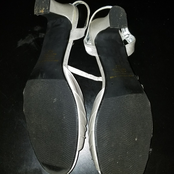 Creative Creations Silver Kitten Heel Sandals - Picture 2 of 4